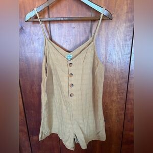 Mustard Yellow Button-Down Romper